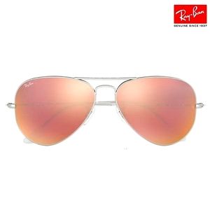 RayBan (Store Display) Aviator Reflective Copper Rose Gold RB3025 Mirror Pink